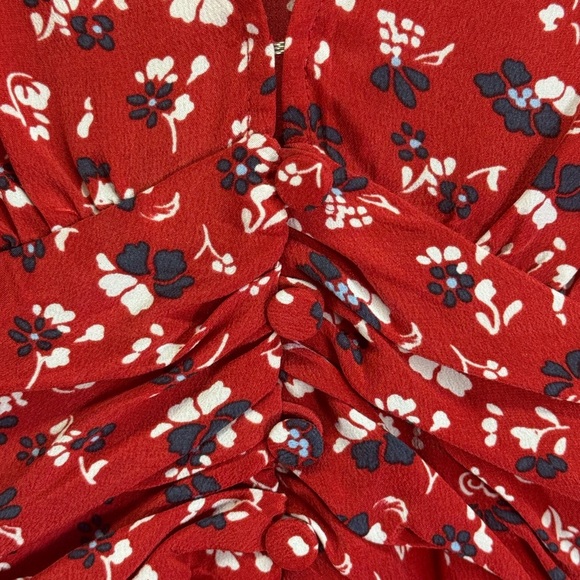 Veronica Bears Floral Red Long Sleeve Marion Dress. Size 4 - Picture 11 of 16